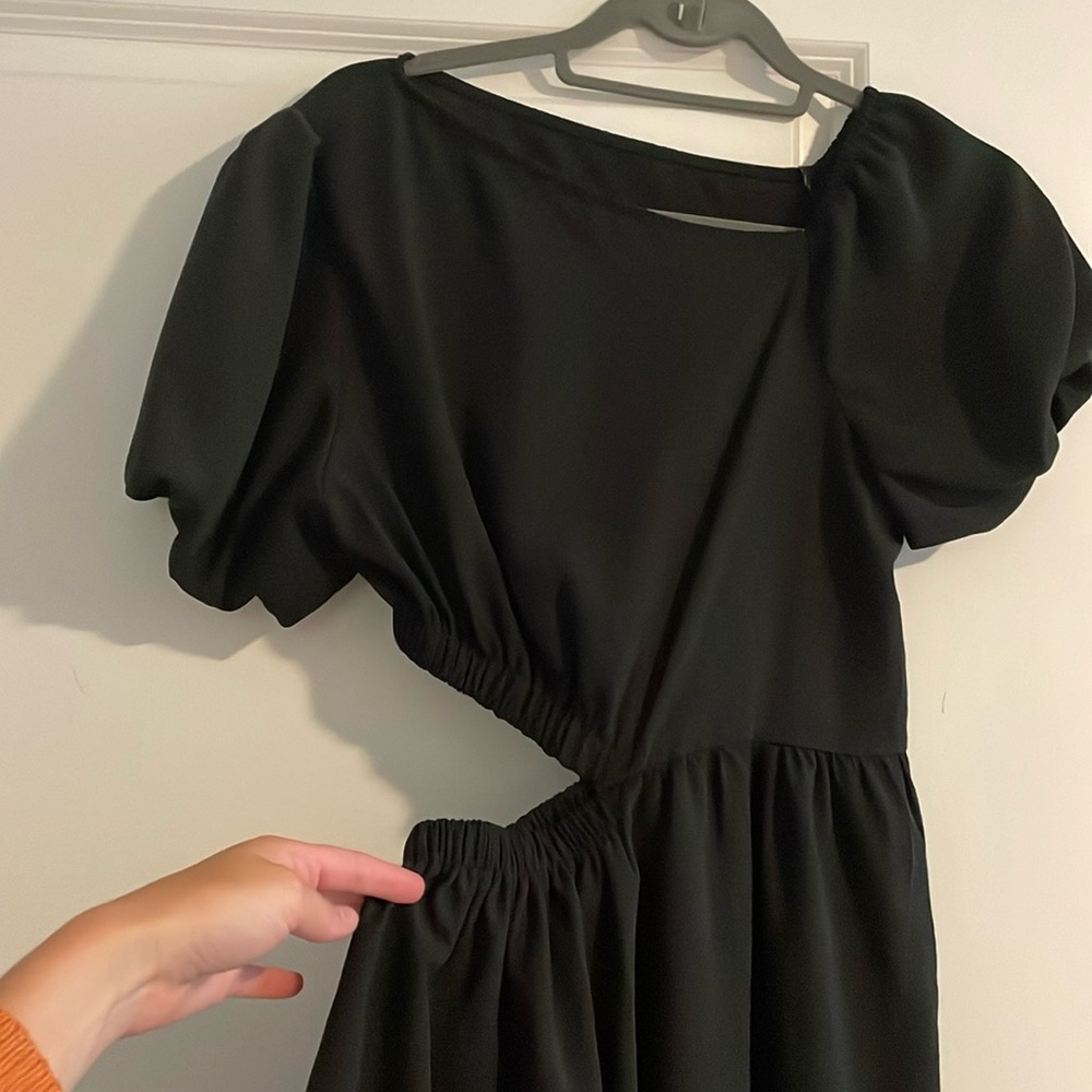 Black cut out a-symmetrical dress